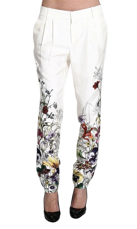 gucci floral pants|Gucci high waisted pants.